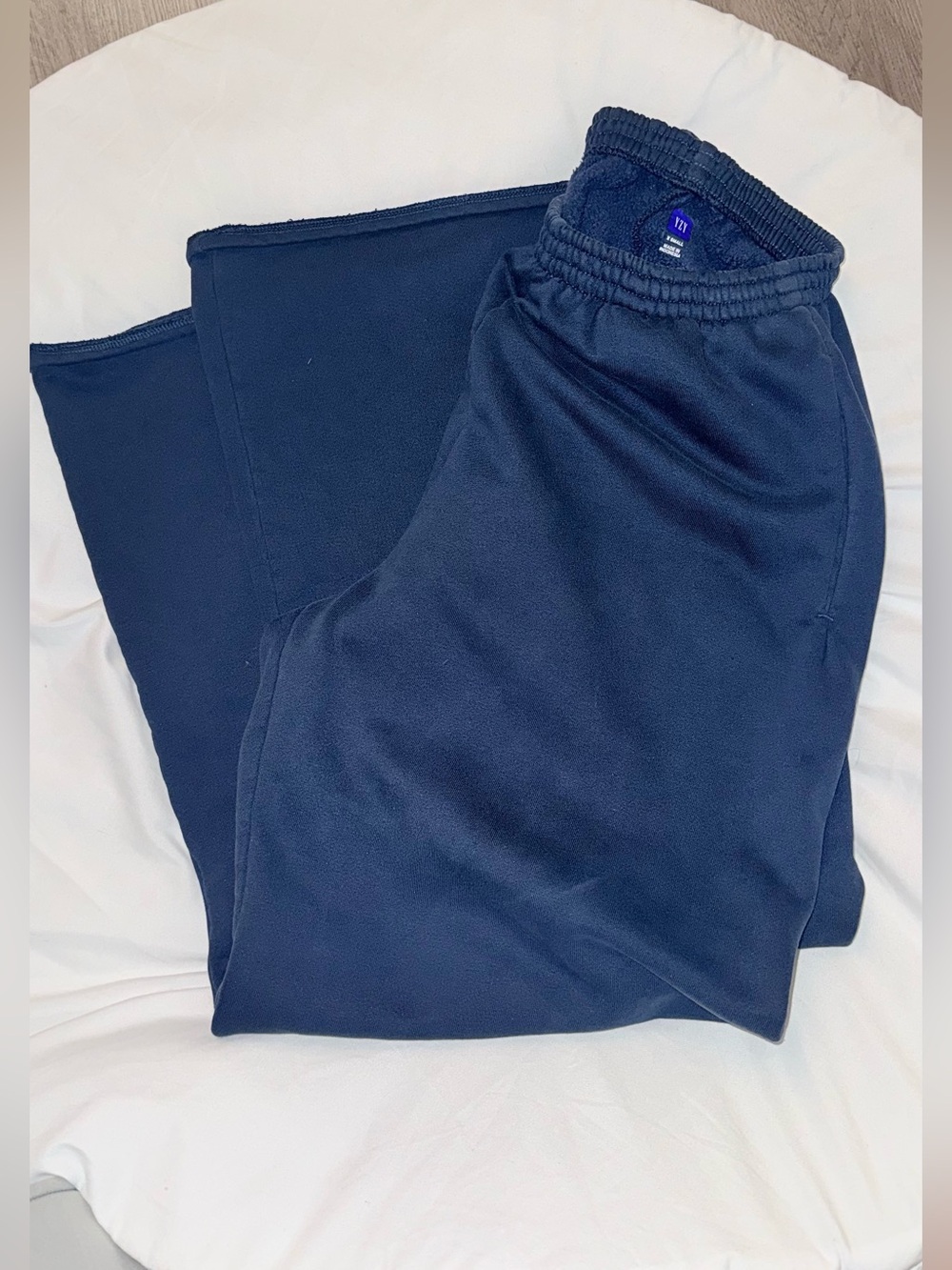 Yeezy Men's Dark Navy Elastic-Waist Wide Leg